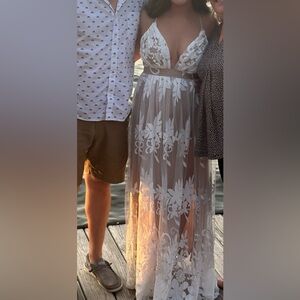 Elegant White Floral Gown